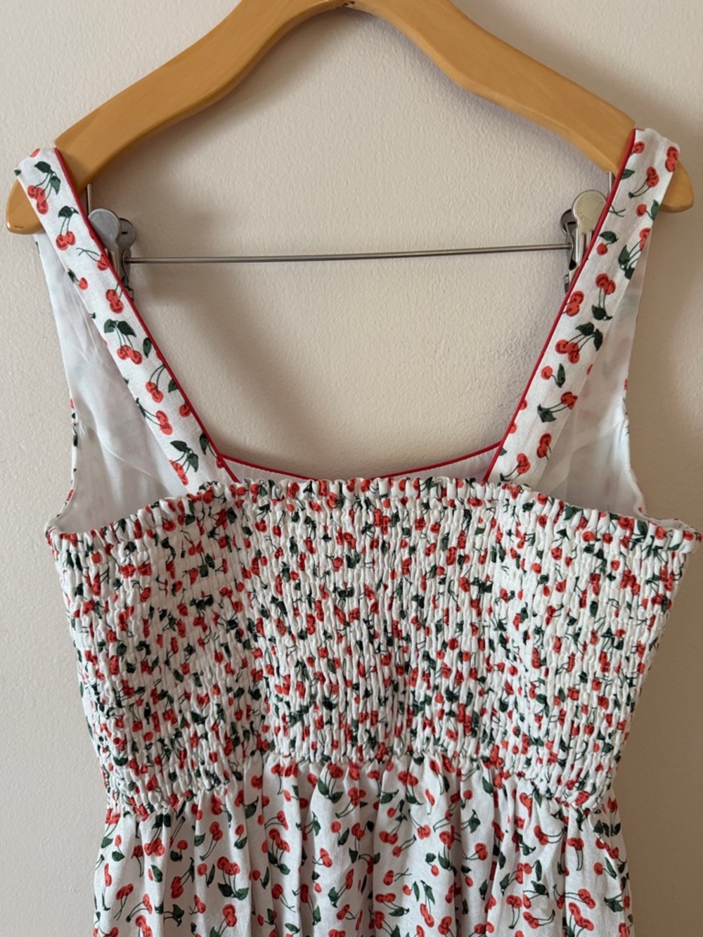 Caroline Constas Linen Blend Cherry Print Midi Dress Size S - Picture 6 of 8